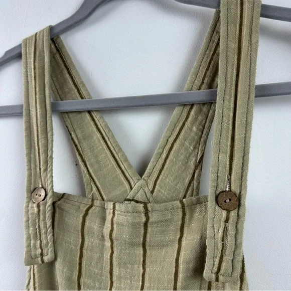 NWT Free People One Ballast Striped Belted Overall Jumpsuit Moss Large - Picture 8 of 15